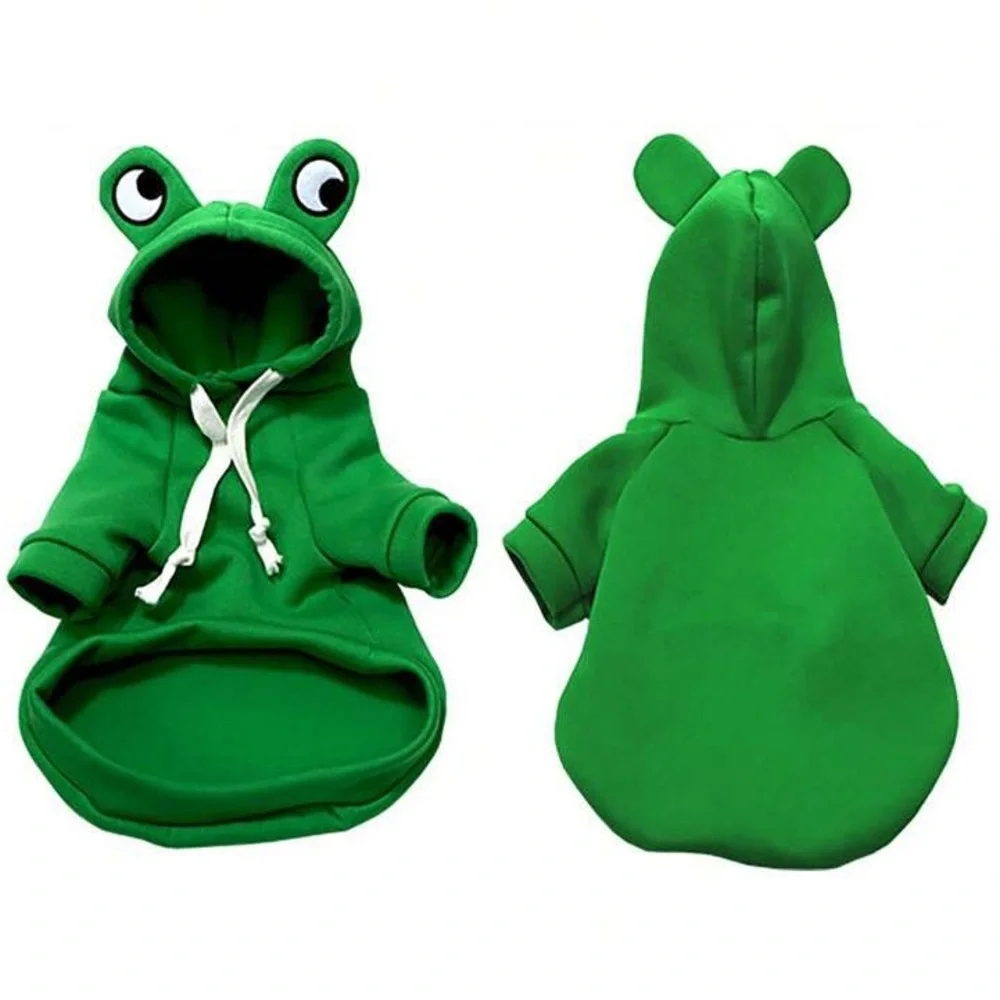 Green Frog Pet Hoodie- Small